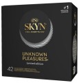 Prezerwatywy bez lateksu SKYN Unknown Pleasures+  MIX smakowe rozgrzewające cienkie z wypustkami 42 szt.
