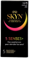 SKYN Prezerwatywy bez lateksu smakowe rozgrzewające z wypustkami zestaw 5 Senses + Selection