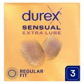 Durex Sensual Extra Lube PREZERWATYWY  Cienkie Nawilżane z lubrykantem 3 sztuki