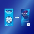 Durex Classic Prezerwatywy Klasyczne Grubsze Nawilżane 2x 12 szt.