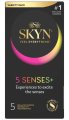 Prezerwatywy bez lateksu SKYN 5 Senses+ MIX cienkie smakowe z wypustkami rozgrzewające 5 szt.