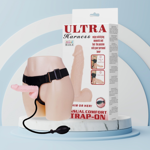 Pretty Love Strap on DILDO Realistyczne z pompką ULTRA HARNESS 