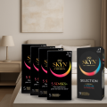 SKYN Prezerwatywy bez lateksu smakowe rozgrzewające z wypustkami zestaw 5 Senses + Selection