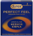 Durex Perfect Feel Cienkie prezerwatywy nawilżane bez lateksu 3 szt.