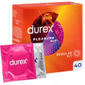 Durex Pleasure Mix Prezerwatywy cienkie prążkowane z wypustkami 40 szt. (uszkodzone opakowanie)