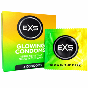 Prezerwatywy Świecące W Ciemności EXS Glowing - Cienkie Nawilżane 3 szt.