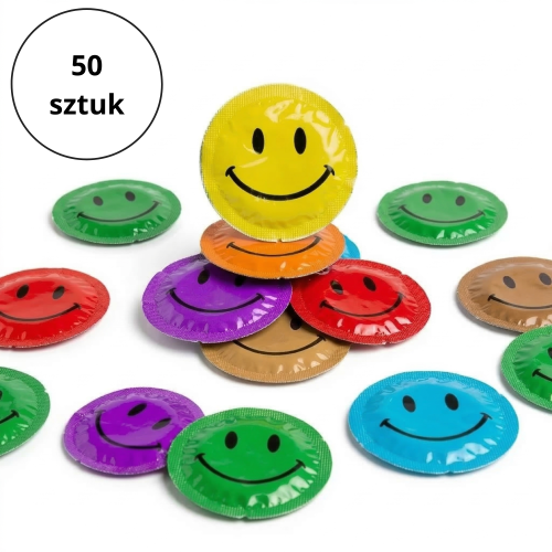 EXS Smiley Face Klasyczne Prezerwatywy Wegańskie zestaw 50 sztuk