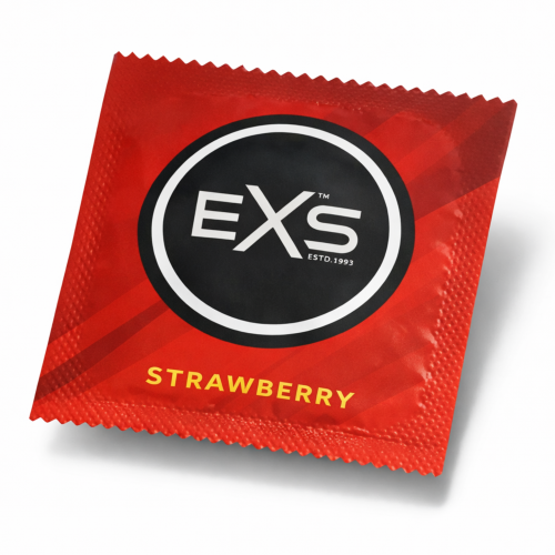 Prezerwatywy smakowe EXS Strawberry truskawkowe cienkie nawilżane 1 szt.