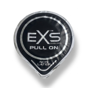 Prezerwatywy Bez Lateksu EXS Pull - Cienkie Wegańskie Z Paskami Ułatwiającymi Założenie 1 szt.