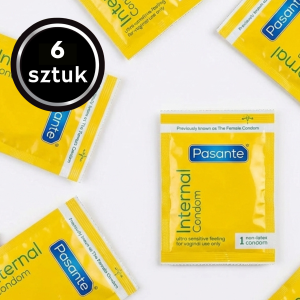 Prezerwatywy Damskie Pasante Internal Female Wewnętrzne Nawilżane Zestaw 6 szt.