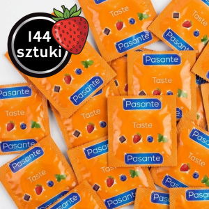 Pasante Strawberry Prezerwatywy Smakowe Truskawka Zapachowe Oralne 144 szt.