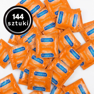 Prezerwatywy Pasante Warming Rozgrzewające Stymulujące Prążkowane 144 szt.