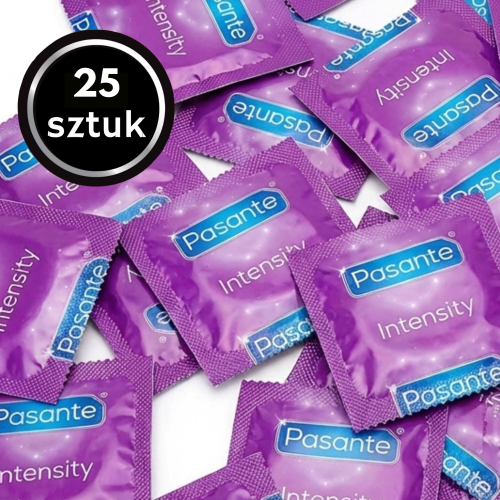 Prezerwatywy Prążkowane Wypustki Pasante Intensity Cienkie Nawilżane Doznania 25 szt.