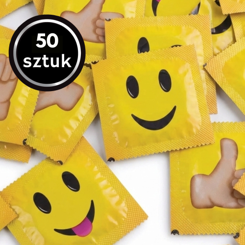 Prezerwatywy Pasante Smiley Cienkie Nawilżane Emotki Lateksowe 50 szt.