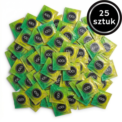 Prezerwatywy Świecące W Ciemności EXS Glow - Cienkie Nawilżane 25 szt.