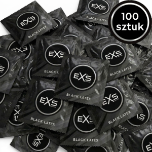 Prezerwatywy Czarne EXS Black Latex - Cienkie Nawilżane Lateksowe 100 szt.