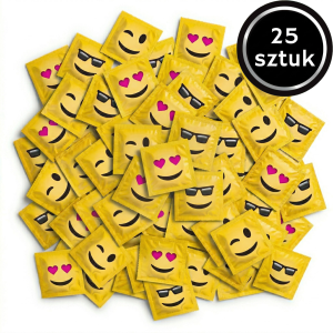 Prezerwatywy Cienkie EXS Emoji - Nawilżane Klasyczne Wegańskie 25 szt.