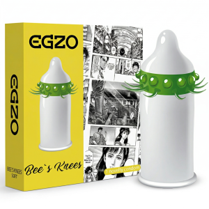 Prezerwatywy z kolcami Egzo Bee's Knees prążkowane z wypustkami 1 szt.