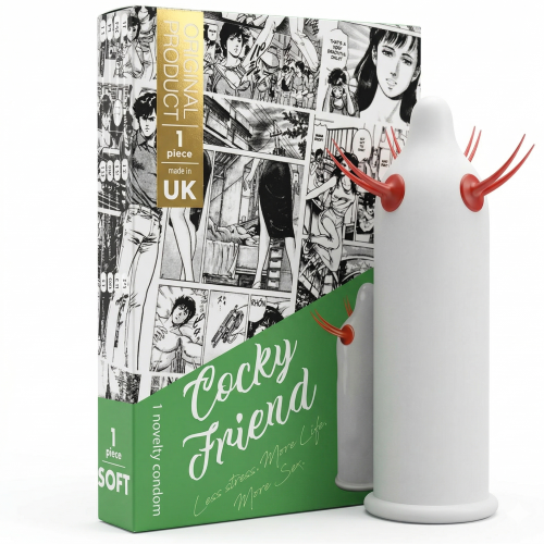 Prezerwatywy prążkowane z wypustkami Egzo Cocky Friend 1 szt.