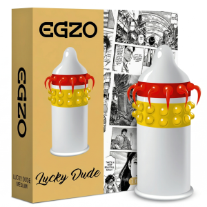 Prezerwatywy prążkowane z kolcami Egzo Lucky Dude stymulujące z wypustkami 1 szt.