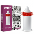 Prezerwatywy prążkowane stymulujące Egzo Hot Red z wypustkami 1 szt.