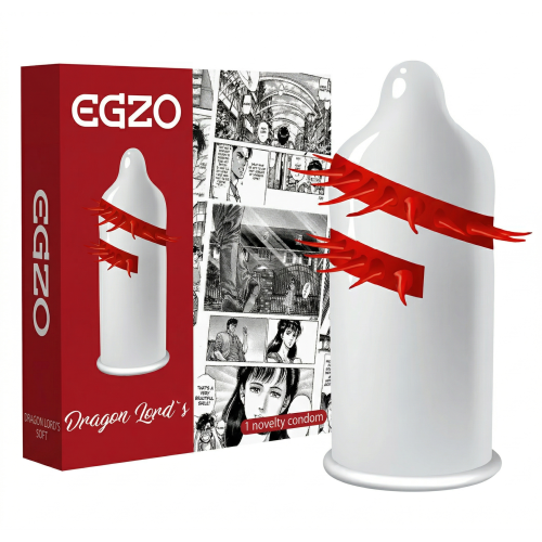 Prezerwatywy z kolcami Egzo Dragon Lord's wypustki prążkowane 1 szt.