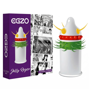 Prezerwatywy stymulujące prążkowane Egzo Jolly Roger z wypustkami 1 szt.