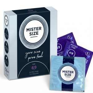 Prezerwatywy rozmiar XXL MISTER SIZE 69 mm Duże dopasowane do obwodu3 szt.