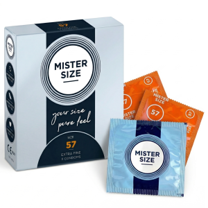 Prezerwatywy rozmiar L MISTER SIZE 57 mm Większe dopasowane do obwodu 3 szt.