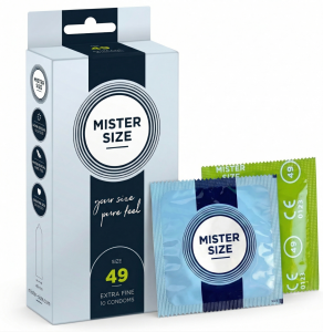 Prezerwatywy MISTER SIZE 49 mm Rozmiar S mniejsze dopasowane do obwodu 10 szt.