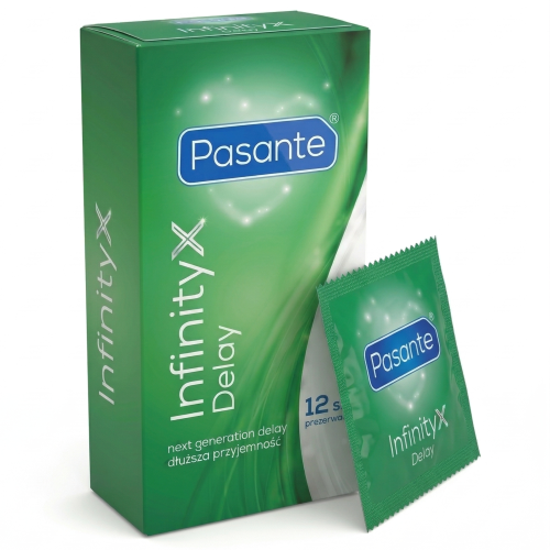 Prezerwatywy opóźniające wytrysk Pasante Delay Infinity przedłużające stosunek nawilżane 12 szt.