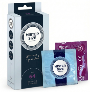 Prezerwatywy MISTER SIZE 64 mm Rozmiar XL Większe dopasowane do obwodu 10 szt.