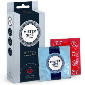 Prezerwatywy MISTER SIZE 60 mm Rozmiar XL Większe dopasowane do obwodu 10 szt.
