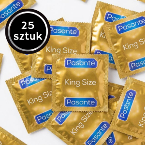 Prezerwatywy Pasante King Size XXL Powiększone Duży Rozmiar Cienkie Zestaw 25 szt.