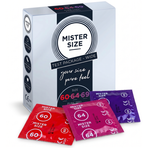 Prezerwatywy MISTER SIZE dopasowane do obwodu duże rozmiary 60/64/69 mm   3 szt.
