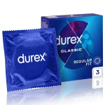 Durex Classic Prezerwatywy Klasyczne Grubsze Nawilżane 3 szt.