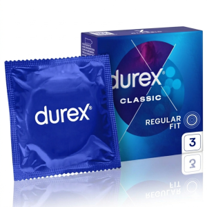 Durex Classic Prezerwatywy Klasyczne Grubsze Nawilżane 3 szt.