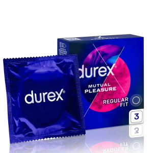 Durex Mutual Pleasure Prezerwatywy prążkowane z wypustkami z lubrykantem stymulującym  3 szt.