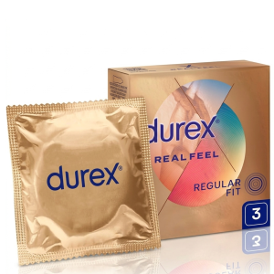 Durex Real Feel Prezerwatywy bez lateksu cienkie naturalne doznania 3 szt.