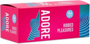 Pasante Adore Ribbed Pleasures Prezerwatywy Prążkowane Intensywna Przyjemność 144 szt.