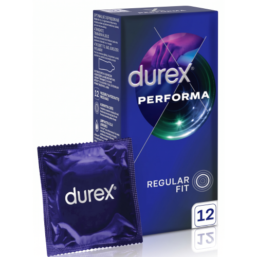 Durex Performa prezerwatywy przedłużające stosunek z żelem opóźniającym wytrysk 12 szt.