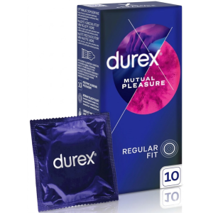 Durex Mutual Pleasure Prezerwatywy prążkowane z wypustkami z lubrykantem stymulującym 10 szt.