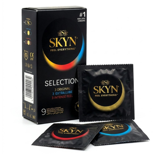 Prezerwatywy klasyczne SKYN Selection Mix bez lateksu z wypustkami nawilżane 9 szt.