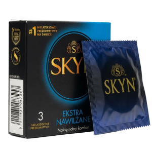 SKYN Ekstra Nawilżane Prezerwatywy bez lateksu nawilżane cienkie 3 szt.