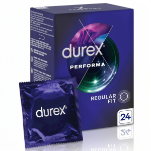 Durex Performa Prezerwatywy z żelem opóźniającym wytrysk dłuższe doznania 24 szt.