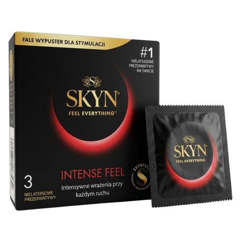 Prezerwatywy stymulujące SKYN Intense Feel bez lateksu z wypustkami cienkie 3 szt.