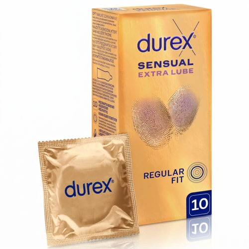 Durex Sensual Extra Lube Prezerwatywy nawilżane z lubrykantem cienkie 10 szt.