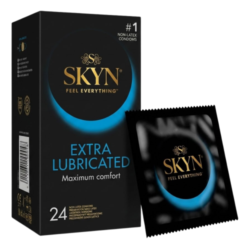 Prezerwatywy nawilżane SKYN Ekstra Lubricated  bez lateksu 24 szt.