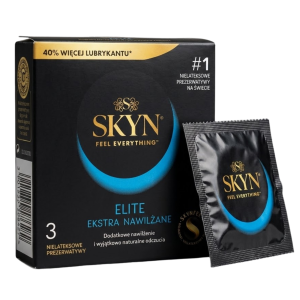 SKYN Elite Ekstra Nawilżane Prezerwatywy bez lateksu cienkie nawilżane 3 szt.