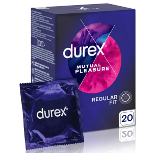 Durex Mutual Pleasure Prezerwatywy prążkowane z wypustkami z lubrykantem stymulującym 20 szt.